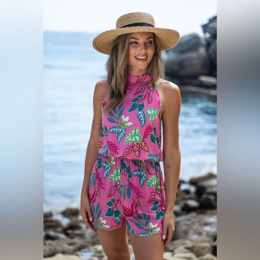 Cupshe Tropical Leaf Print Romper